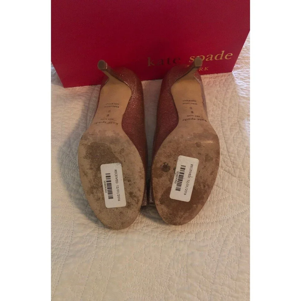 Kate Spade pink rose gold sparkle Heels